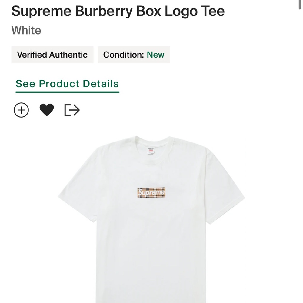 Supreme Burberry box logo T-shirt